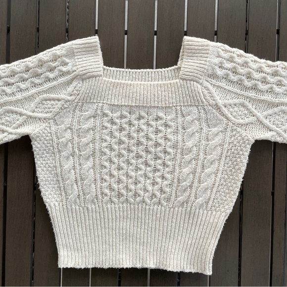 MISS SELFRIDGE CROPPED SQUARE NECK CABLE KNIT SWEATER!! - Picture 5 of 14